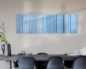 Panoramaholz Textur von hellblauem Holz Hintergrund von Alex Winter