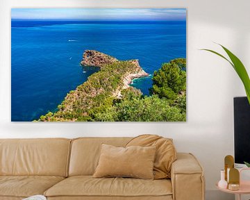 Beautiful view of natural landmark at coastline of Mallorca island, Spain Mediterranean Sea by Alex Winter