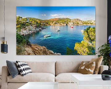 Majorca, panorama Cala Fornells, Spain, Mediterranean Sea, Balearic Islands. by Alex Winter