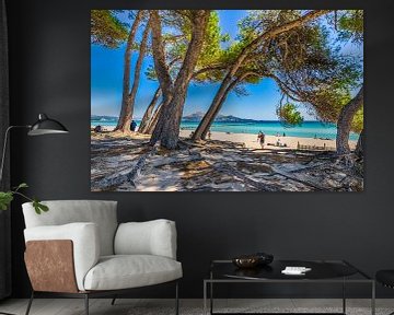 Plage de sable de Majorque dans la magnifique baie d'Alcudia, Can Picafort, Platja de Muro, Espagne  sur Alex Winter