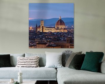 Duomo Florence - avondfoto (vierkant) van Henk Verheyen