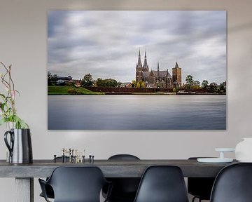 Cuijk - cityscape from the Maas by Henk Verheyen