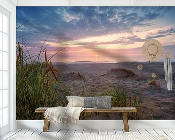 Zonsondergang aan de Nederlandse kust