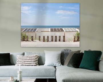 Cabanes de plage sur la plage de Zoutelande en Zélande sur Evelien Oerlemans