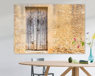 Oude houten deur en rustieke muurachtergrond van Alex Winter