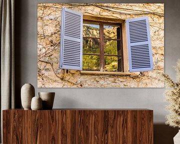 Mediterranean window shutters and wall background by Alex Winter