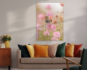 Heather blue butterfly on the flowering (heather) in pastel shades by KB Design & Photography (Karen Brouwer)