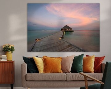 Beach house during sunrise by Laura Vink