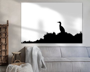 Silhouette de cormoran sur Menno van Duijn