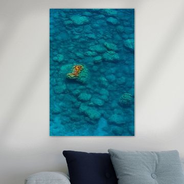 An unusual view of the crystal clear Mediterranean Sea from above