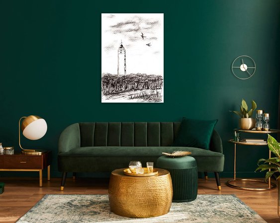 Voorbeeld van het werk in een kamer