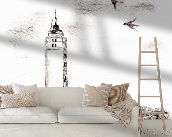 Voorbeeld van het werk in een kamer