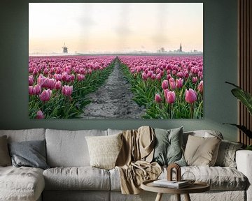 Hollands tulpenveld in Schermerhorn van Eva Fontijn