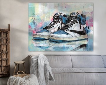 Nike air Jordan 1 Travis Scott x Fragment schilderij van Jos Hoppenbrouwers