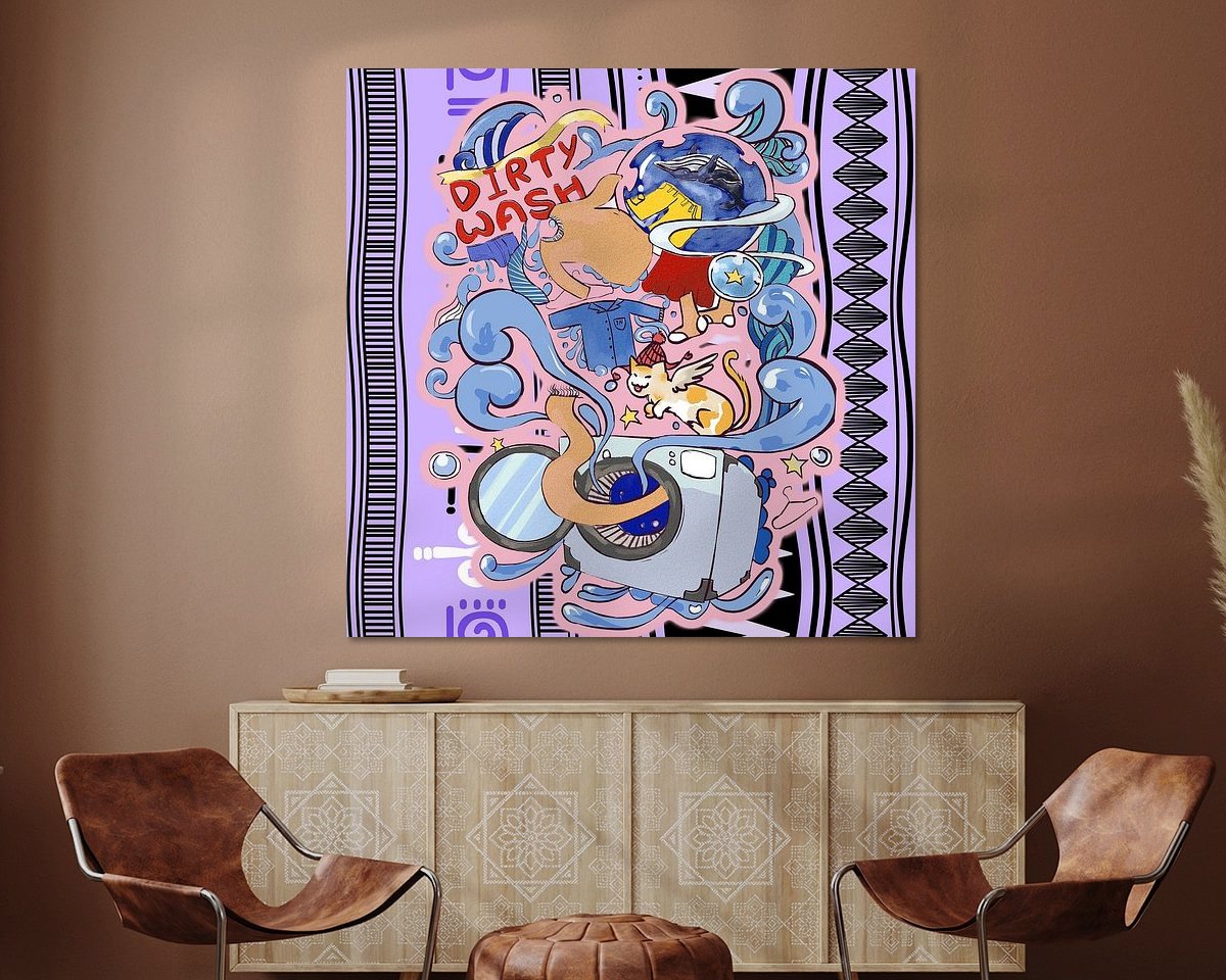 Voorbeeld van het werk in een kamer