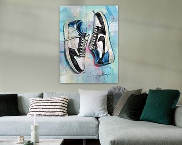 Nike air Jordan 1 Low Travis Scott x Fragment schilderij van Jos Hoppenbrouwers