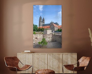 Maagdenburg - Bastion Kleve (Gebhardt) en Dom van Maagdenburg van t.ART