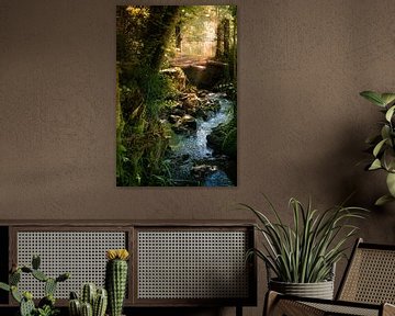 A brook at the gate of a country house in Normandy by Ron Poot