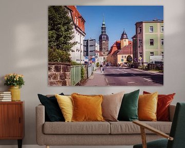 Marktplein met stadhuis van Bad Schandau in Saksen van Animaflora PicsStock