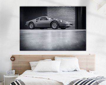 Ferrari Dino 246 GT classic Italian sports car in black and white by Sjoerd van der Wal Photography