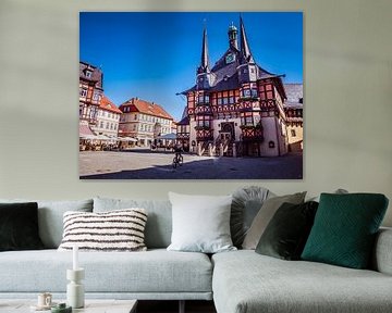 Marktplein met stadhuis in Wernigerode in het Harzgebergte van Animaflora PicsStock