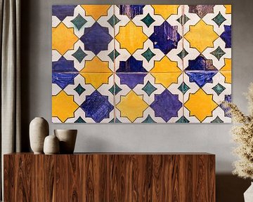 Spaanse tegels, mediterrane patroon achtergrond textuur