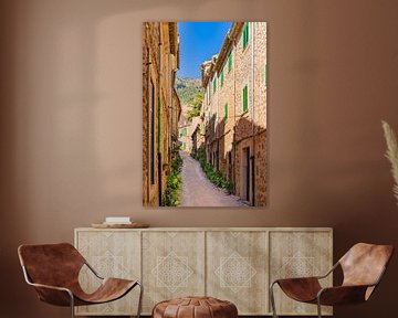 Beautiful street at the mediterranean village of Valldemossa on Majorca Spain by Alex Winter