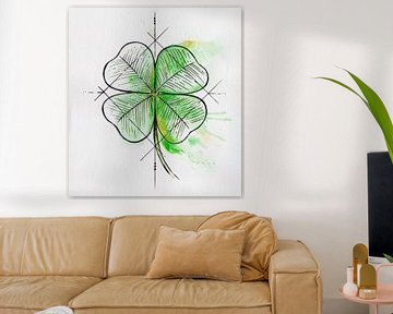 Watercolor four-leaf clover by Lisette Verspay