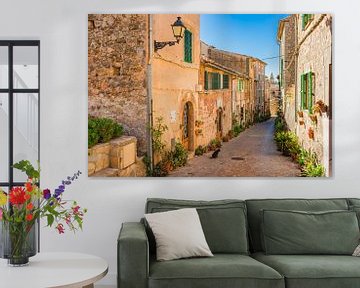 Romantische Straße in der Altstadt von Valldemossa auf der Insel Mallorca, Spanien von Alex Winter