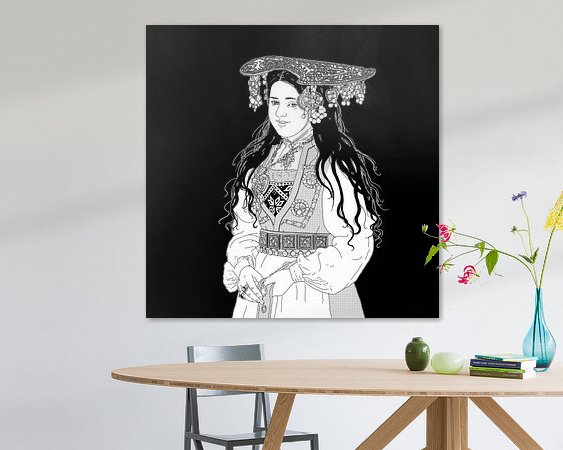 Voorbeeld van het werk in een kamer