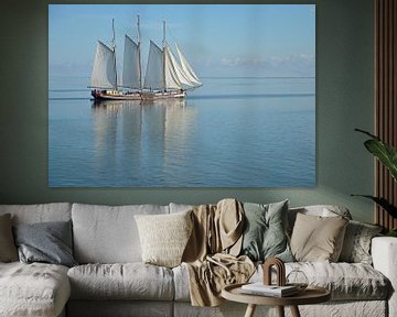 Sailboat on IJsselmeer by Remco Swiers