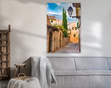 Enge Gasse in Soller, einer alten mediterranen Stadt im Tramuntana-Gebirge auf Mallorca, Spanien von Alex Winter