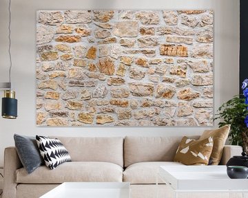 Natural stone wall background structure, close up by Alex Winter