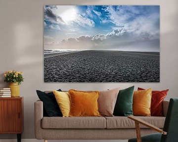 zwart strand IJsland van Thomas Heitz