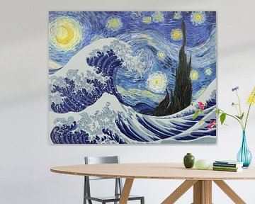 Die große Welle in der sternenklaren Nacht, van Gogh x Hokusai