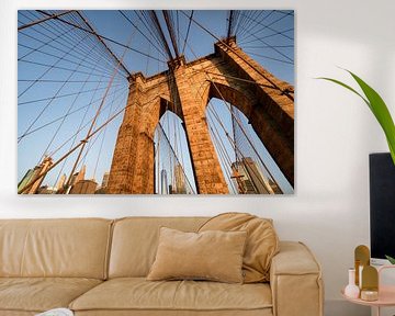 Brooklyn bridge and One World Trade Center in color by Thea.Photo