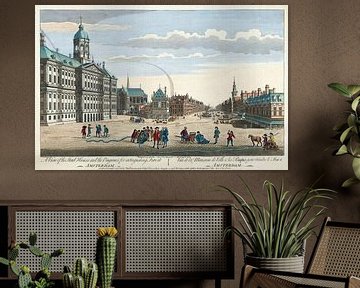 Amsterdam , View of the Town Hall with firemen on Dam Square, 1752 by Atelier Liesjes