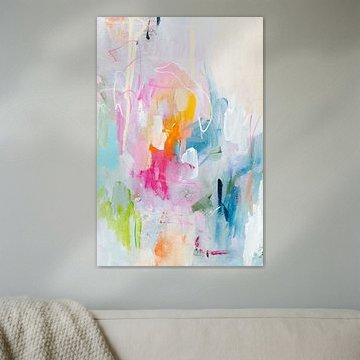 Feathery - part 3 - abstract painting with pastel colours by QEIMOY