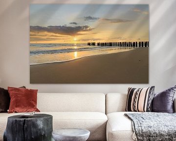 Strand landschap bij zonsondergang van FotoBob