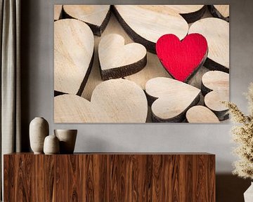 Achtergrond voor Valentijnsdag met veel romantische liefdeshartjes