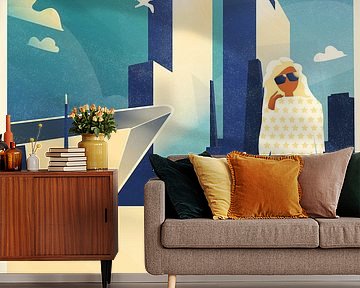 Rotterdam Centraal Station art deco illustratie van Daniel Wark