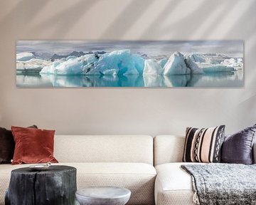 Panorama des icebergs sur Sjoerd van der Wal Photographie