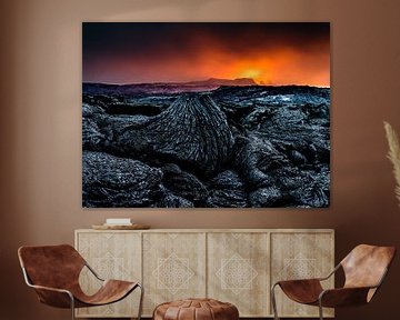 'Fire' at the Fagradalsfjall volcano on Iceland by Eddy Westdijk