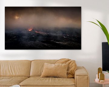 'Fire' at the Fagradalsfjall volcano on Iceland by Eddy Westdijk