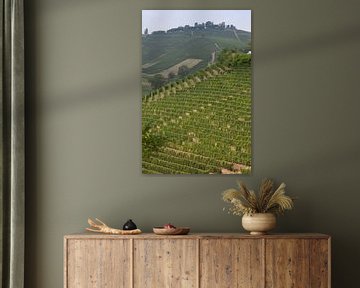 Heuvel met wijnranken, Piemont, Italie van Joost Adriaanse