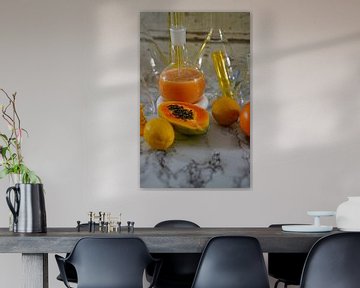 Papaya cocktail met rum, citroen en sinaasappel van Babetts Bildergalerie