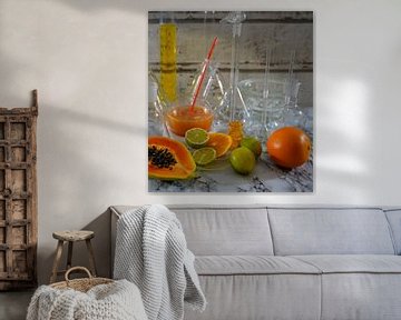 Rum cocktail met papaja sinaasappel limoen van Babetts Bildergalerie
