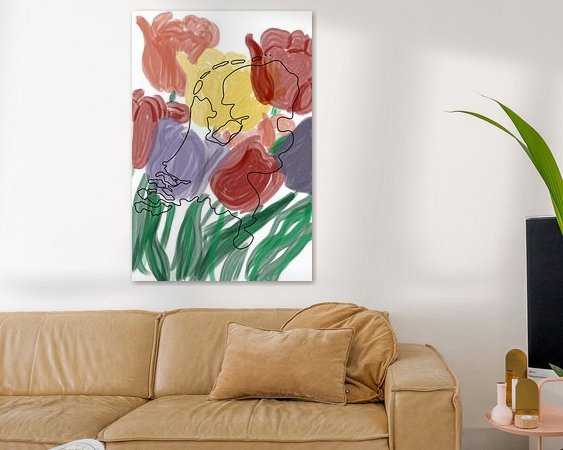 Voorbeeld van het werk in een kamer