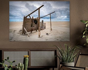 Pallets on the beach Texel I by Evert Jan Luchies