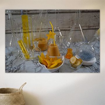 Mango banana starfruit smoothie with rum.